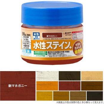 水性ステイン+ 水性木材着色剤(木目を活かした半透明着色仕上げ) カンペハピオ