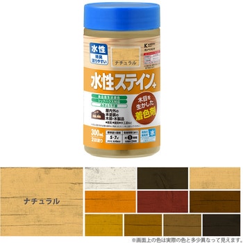 水性ステイン+ 水性木材着色剤(木目を活かした半透明着色仕上げ) カンペハピオ