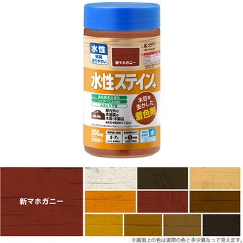 水性ステイン+ 水性木材着色剤(木目を活かした半透明着色仕上げ) カンペハピオ