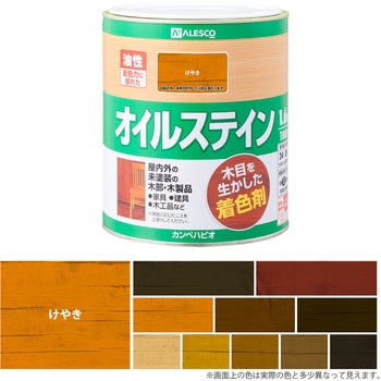 オイルステインA 油性木材着色剤(木目を活かした半透明着色仕上げ) カンペハピオ