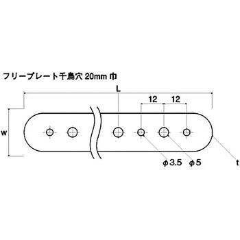 ステン フリープレート チドリ 20X400 OHSATO