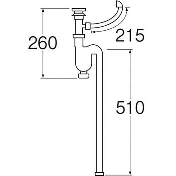 PH787-32 ホーロー用トラップホース SANEI 外径(排水栓)56mm PH787-32