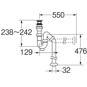 PH7710-32 洗面排水栓付S・P兼用トラップ 1個 SANEI 【通販モノタロウ】