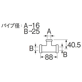 洗浄管連結異径チーズ SANEI