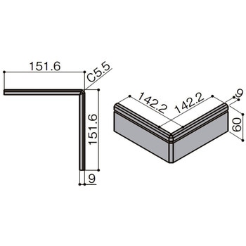NZDM402 幅木用コーナー部材(出隅用) ファミリータイプ 1個 LIXIL(トステム) 【通販モノタロウ】