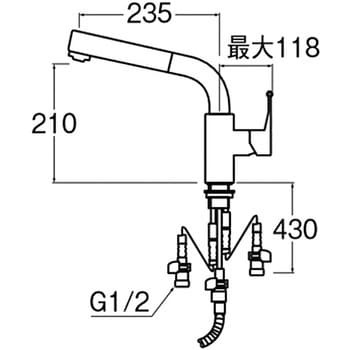 K87520JV-13 シングルワンホールスプレー混合栓 SANEI 取付穴径36