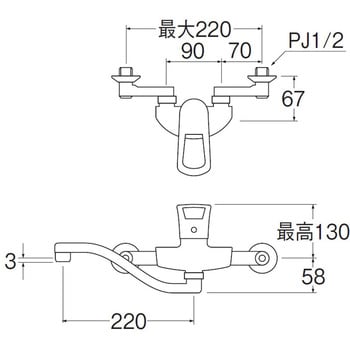 K1712AK-13 シングル混合栓 1個 SANEI 【通販サイトMonotaRO】