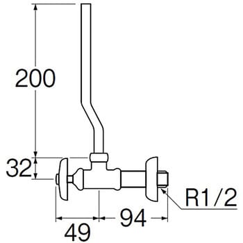 V22J-13 アングル止水栓 1個 SANEI 【通販モノタロウ】