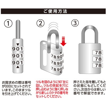 しっかり丈夫な可変式文字合わせ錠 WAKI