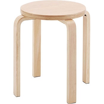 木製丸椅子 ナチュラル色 高さ440mm幅420mm奥行420mm 1セット(4脚) Z-SHSC-1-4SET