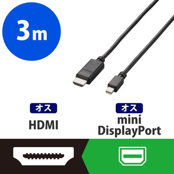 HDMI変換ケーブル ミニディスプレイポート-HDMI デジタル音声出力 エレコム