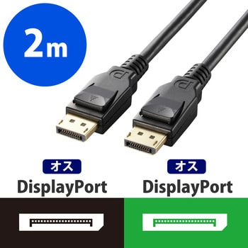 CAC-DP1220BK Displayport ケーブル 4K2K対応 60p ver1.2a認証 ブラック 1本 エレコム 【通販モノタロウ】