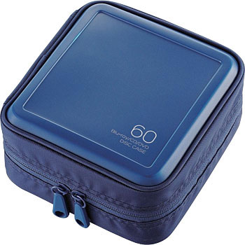CD/DVD/Blu-rayケース セミハード ファスナー付 60枚収納