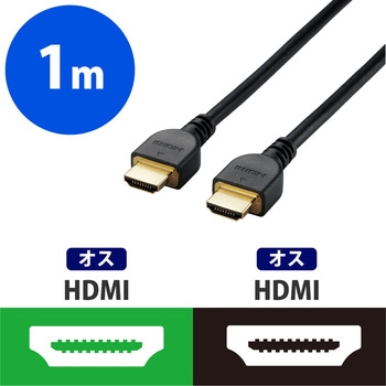 HDMIケーブル 4K対応 ハイスピード イーサネット対応 コンパクトコネクタ RoHS ブラック エレコム