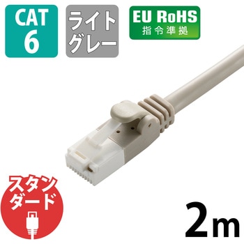 LANケーブル CAT6 ギガビット 爪折れ防止 より線 スリムコネクタ RoHS エレコム