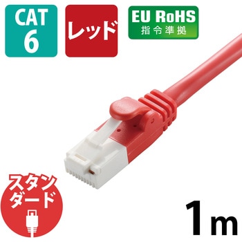 LANケーブル CAT6 ギガビット 爪折れ防止 より線 スリムコネクタ RoHS エレコム