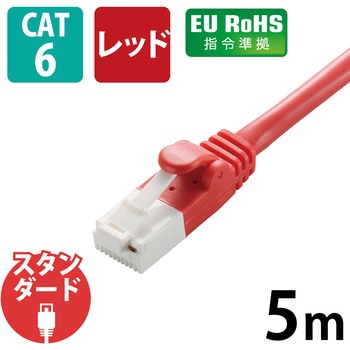 LANケーブル CAT6 ギガビット 爪折れ防止 より線 スリムコネクタ RoHS エレコム