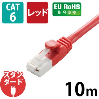 LANケーブル CAT6 ギガビット 爪折れ防止 より線 スリムコネクタ RoHS エレコム
