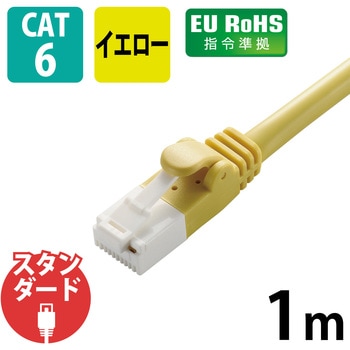 LANケーブル CAT6 ギガビット 爪折れ防止 より線 スリムコネクタ RoHS エレコム