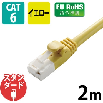 LANケーブル CAT6 ギガビット 爪折れ防止 より線 スリムコネクタ RoHS エレコム