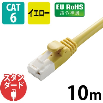 LANケーブル CAT6 ギガビット 爪折れ防止 より線 スリムコネクタ RoHS エレコム