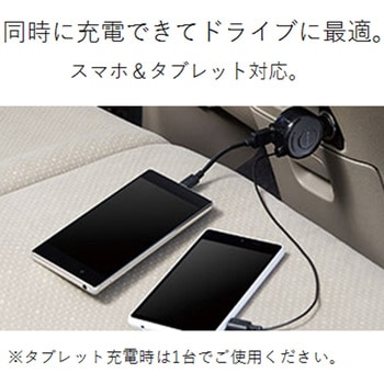 シガーチャージャー microBリール65cm+USBポート 2.4A エレコム