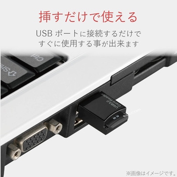 メモリリーダライタ microSD専用 USB3.0 ストラップ付 エレコム