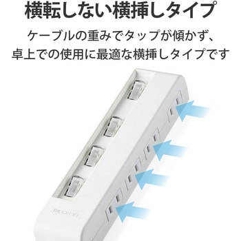 電源タップ 省エネ 2P 個別スイッチ付 スイングプラグ エレコム