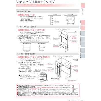 ステン 430 ハシゴ(S)柱 1820 スリーナイン島野