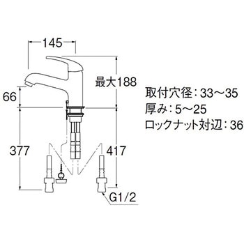 シングルワンホール洗面混合栓 SANEI
