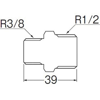 TS700-1-13X10 ステンレス異径六角ニップル SANEI ねじ込み継手 呼び径