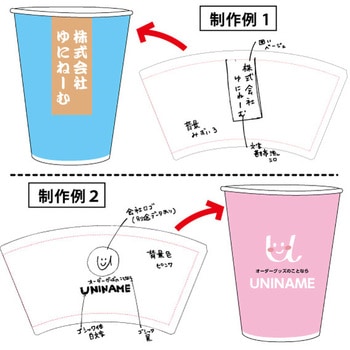 【名入れ】紙コップ 8オンス(手書き可/データ作成対応) ゆにねーむ
