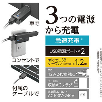 Ac Dc マルチチャージャー 多摩電子 Usbタイプ 通販モノタロウ Tm31suk