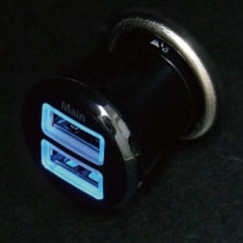 USBカーチャージャー 2.4A 2ポート 多摩電子