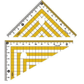 カラー三角定規 イエロー 共栄プラスチック 三角定規 通販モノタロウ Cpk 1 Y