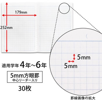 スクールノート B5 チェック柄 5mm 方眼罫 日本ノート 綴じノート 通販モノタロウ