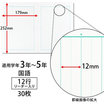 かんがえる学習帳 国語12行リーダー入 日本ノート