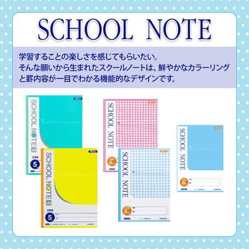 スクールノート チェック柄 10mm方眼罫 日本ノート