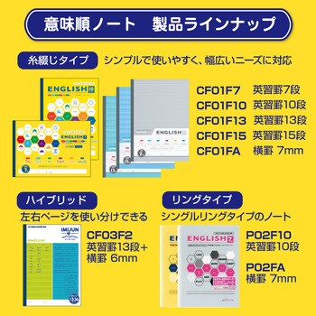 Cf01f15 意味順ノート 英習罫15段 日本ノート 英語 サイズb5 1冊 Cf01f15 通販モノタロウ