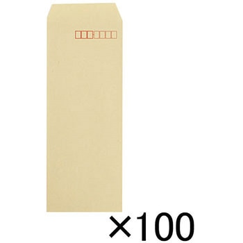 クラフト封筒100枚 長40 70g〒枠 壽堂紙製品