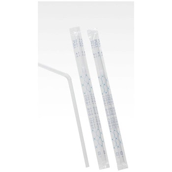 袋入りクリアーストロー 18CM 80本 サンナップ