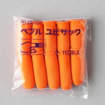 5-C ペブル指サック 10個入 (小) 鈴木ラテックス オレンジ色 - 【通販