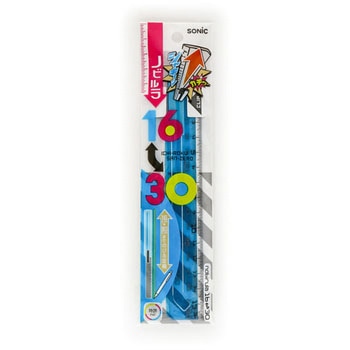 直線定規ノビルラ 16→30クリアブルー SONIC(ソニック・文具)