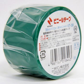 ビニールテープ Vt 38 緑 ニチバン ビニールテープ一般用途 通販モノタロウ Vt 3 ミドリ