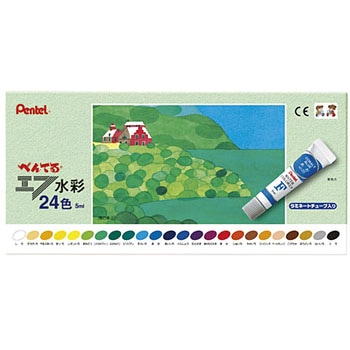 エフ水彩 ラミチューブ 24色 ぺんてる