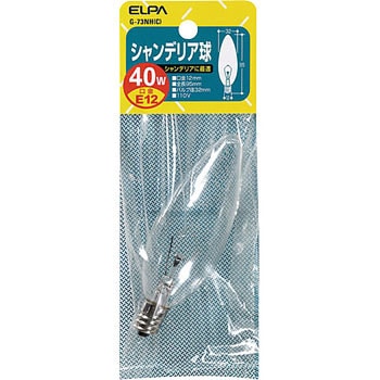 シャンデリア E12 40W ELPA