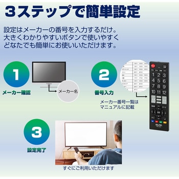 IRC-203T(BK) TV remote control ELPA (Asahi Electric) 24259138