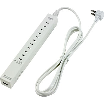 WL-USB5015B(W) どこでも挿せるスリム電源タップ 電源タップ 5個口 USBポート 1個口 ELPA 24259226