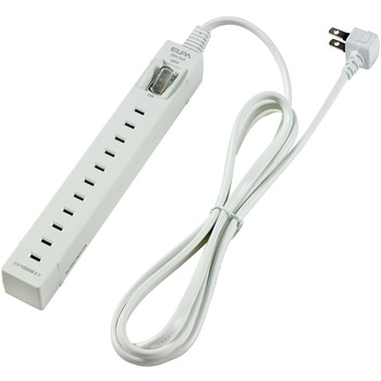 どこでも挿せるスリム電源タップ 電源タップ 5個口 USBポート 1個口 集中スイッチ付き ELPA