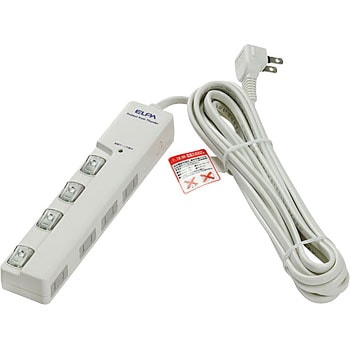 スイッチ付タップ 電源タップ  180°角度調整 回転式プラグ 個別LEDスイッチランプ 横挿し 耐雷サージ付き ELPA
